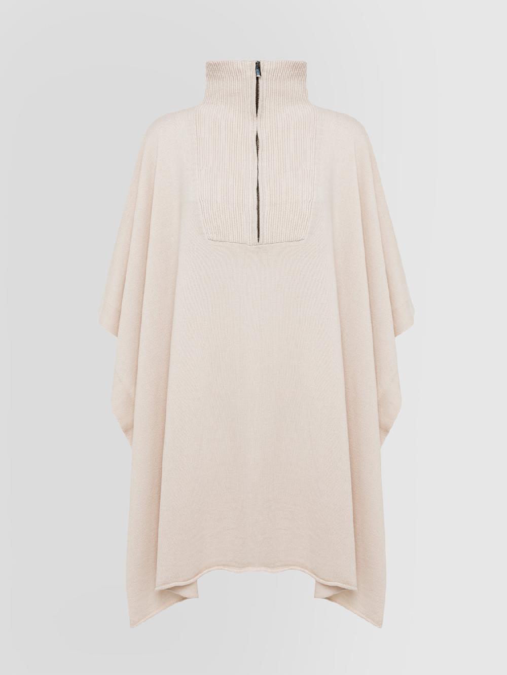 Alpha studio LUPETTO ZIP PONCHO RASATO