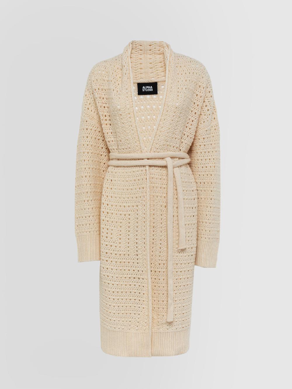 Alpha studio MAXI CARDIGAN PUNTO MAGLIA