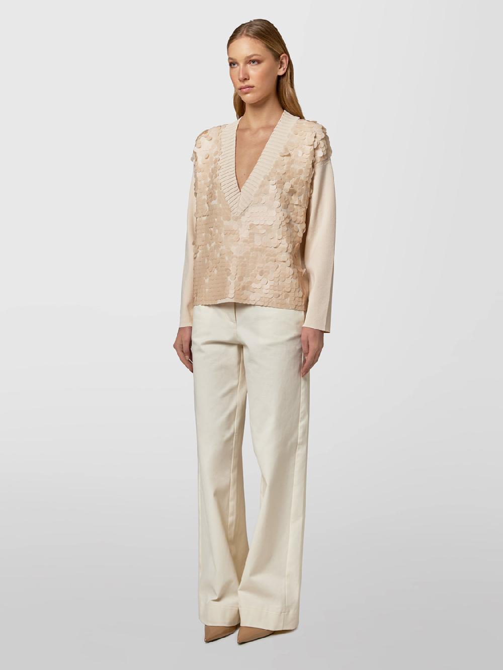 Alpha Studio SCOLLO V M/L RASATO CON RICAMO