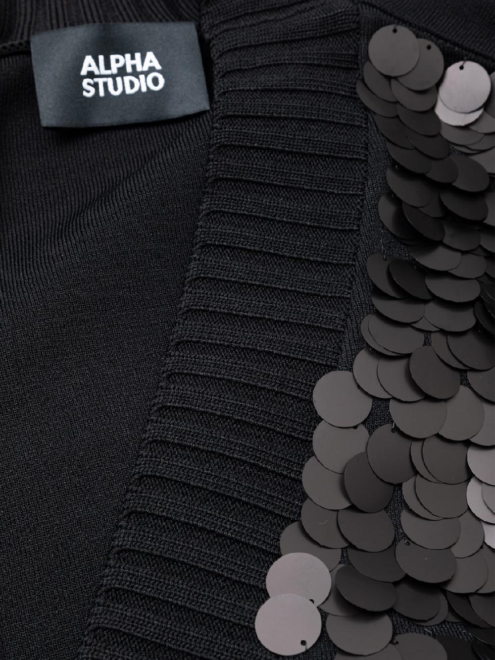 Alpha Studio SCOLLO V M/L RASATO CON RICAMO