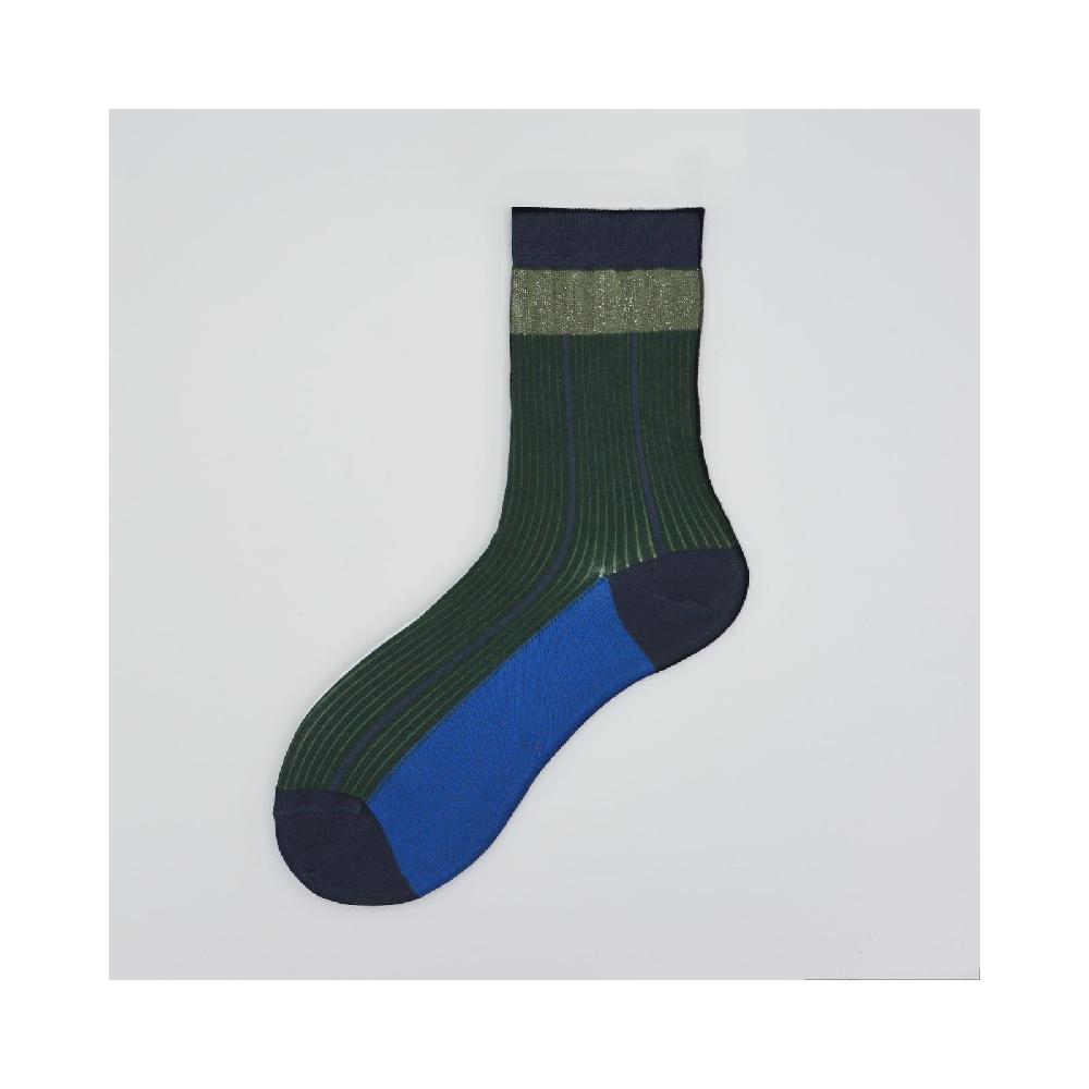 Alto Milano Calza corta in cotone a righe Moody