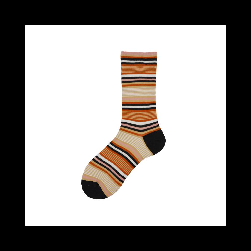 Alto Milano Calza corta da donna in cotone a righe colorate Ahri