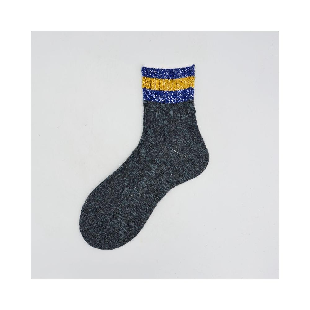 Alto Milano Calza corta da donna in cotone con trecce Gaia