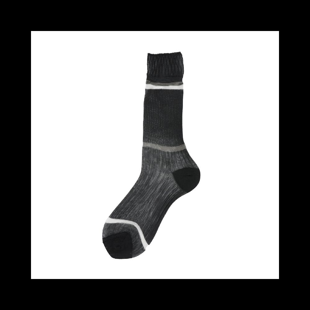 Alto Milano Calza corta da donna trasparente a coste Elise