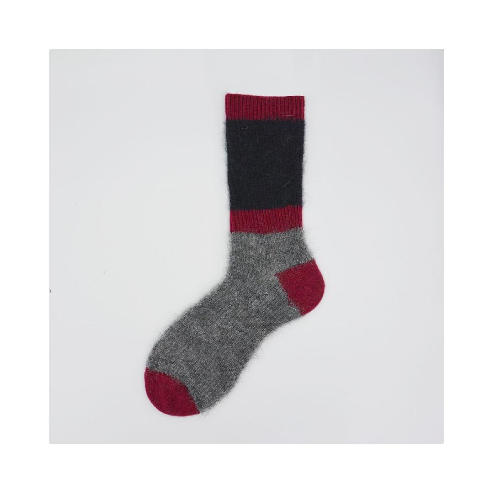 Alto Milano Calza corta in baby mohair e cashmere a coste e righe Clara