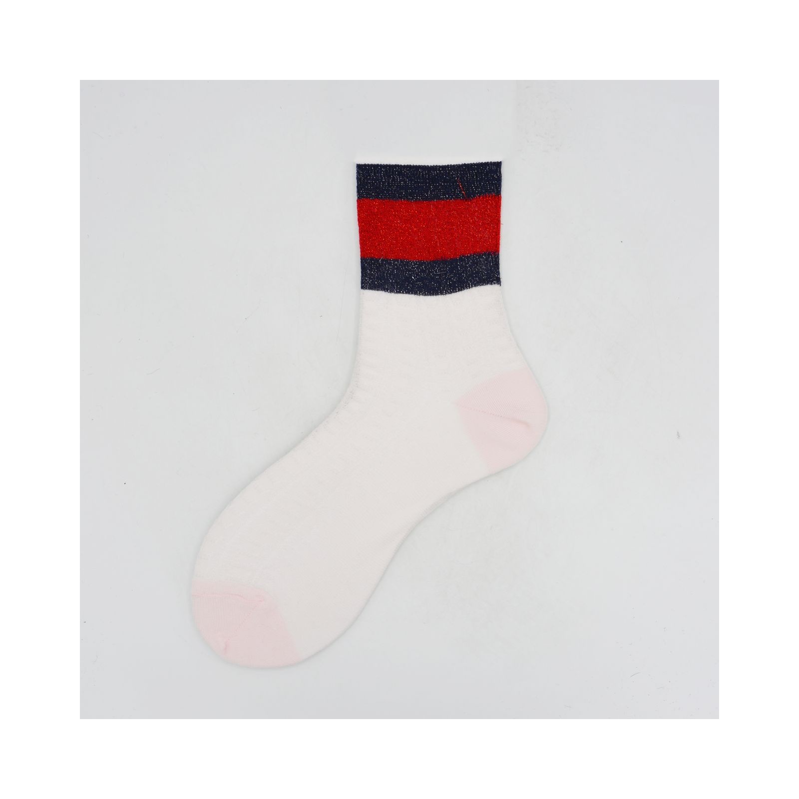 Alto Milano Calza Corta In Cotone Con Fantasia In Rilievo Lys