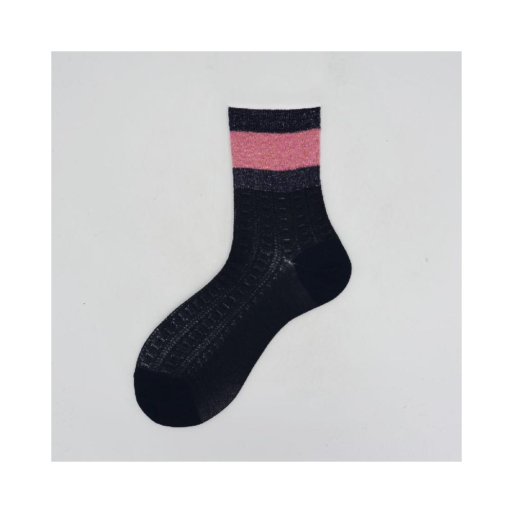 Alto Milano Calza corta in cotone con fantasia in rilievo Lys