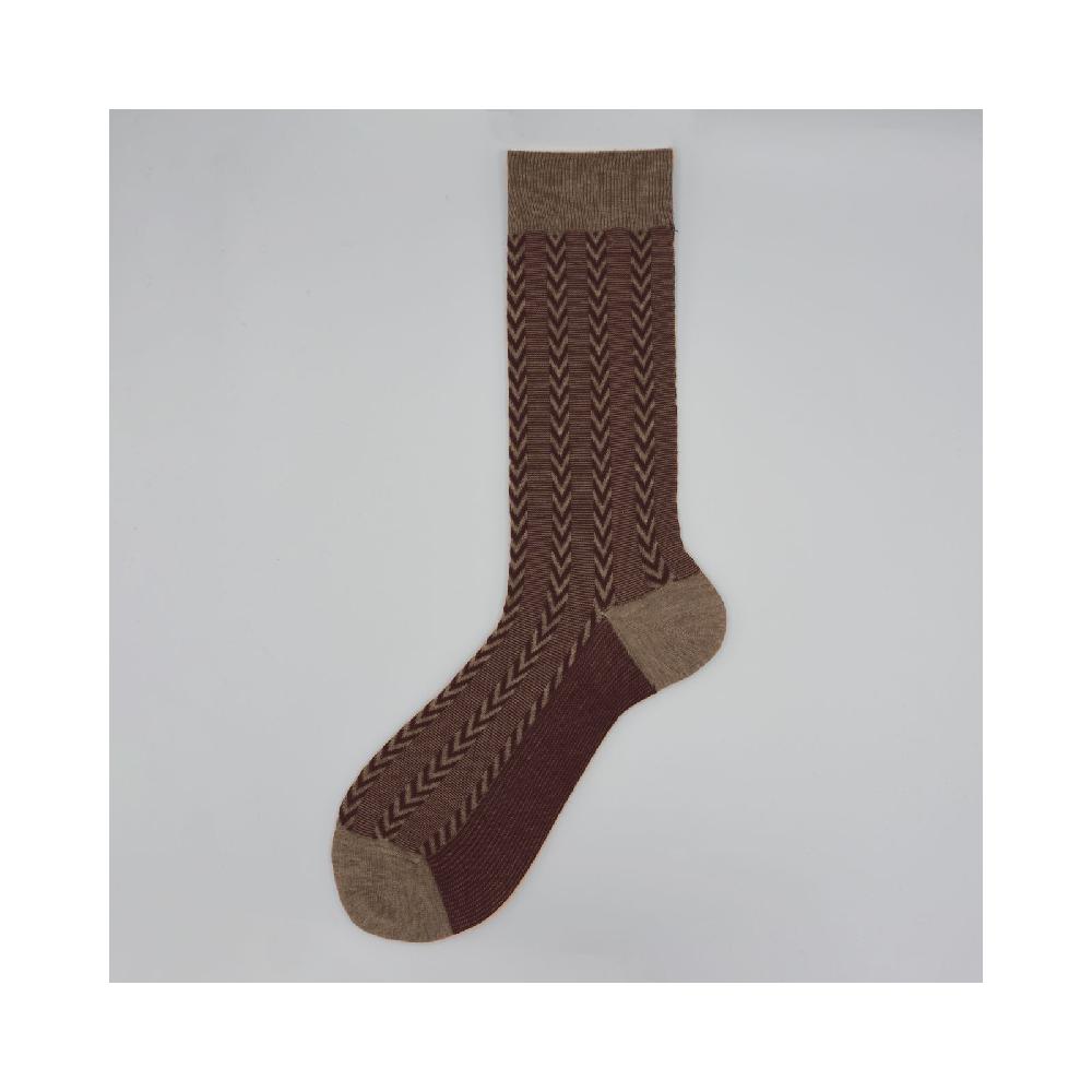 Alto Milano Calza corta in cotone e cashmere in fantasia verticale Roger