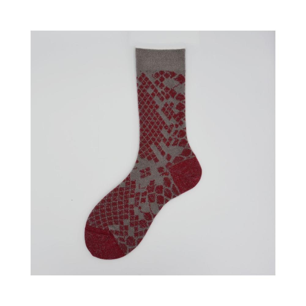 Alto Milano Calza corta in cotone e ciniglia effetto pitonato Khloe