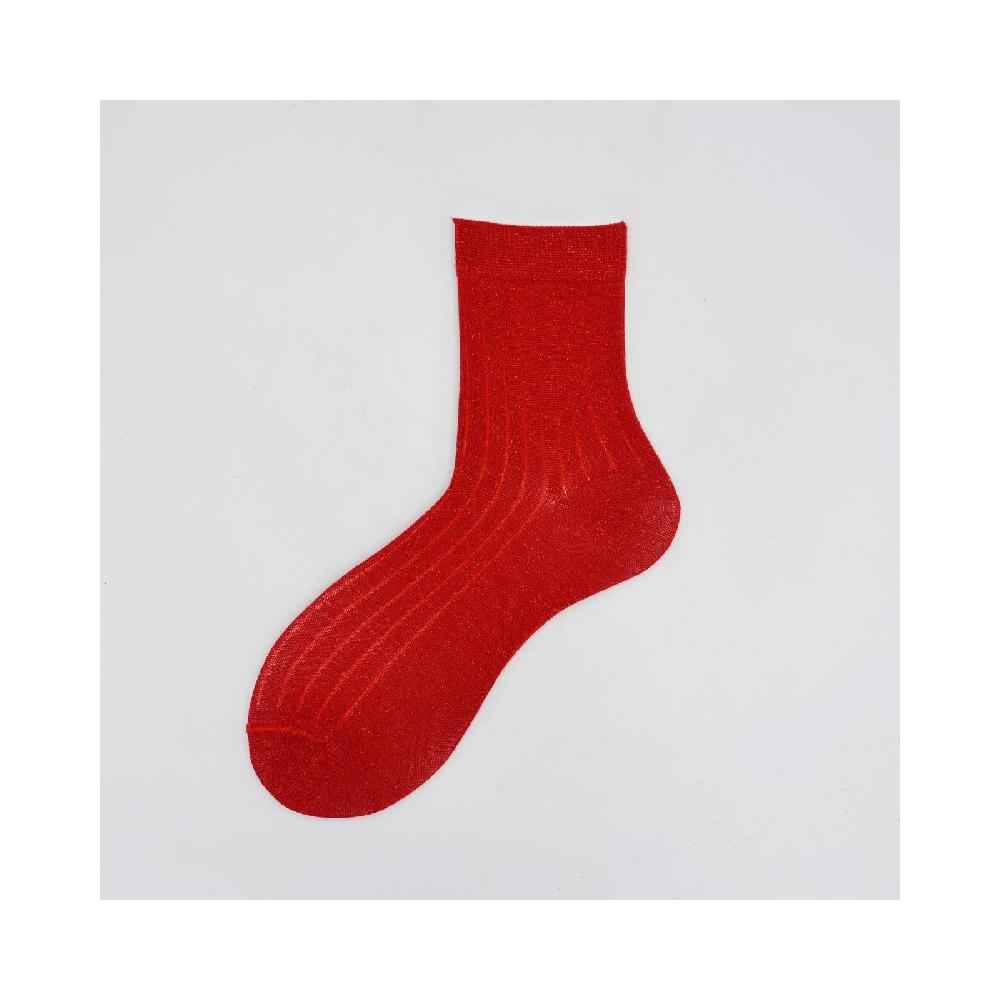 Alto Milano Calza corta in cotone e lurex a coste United