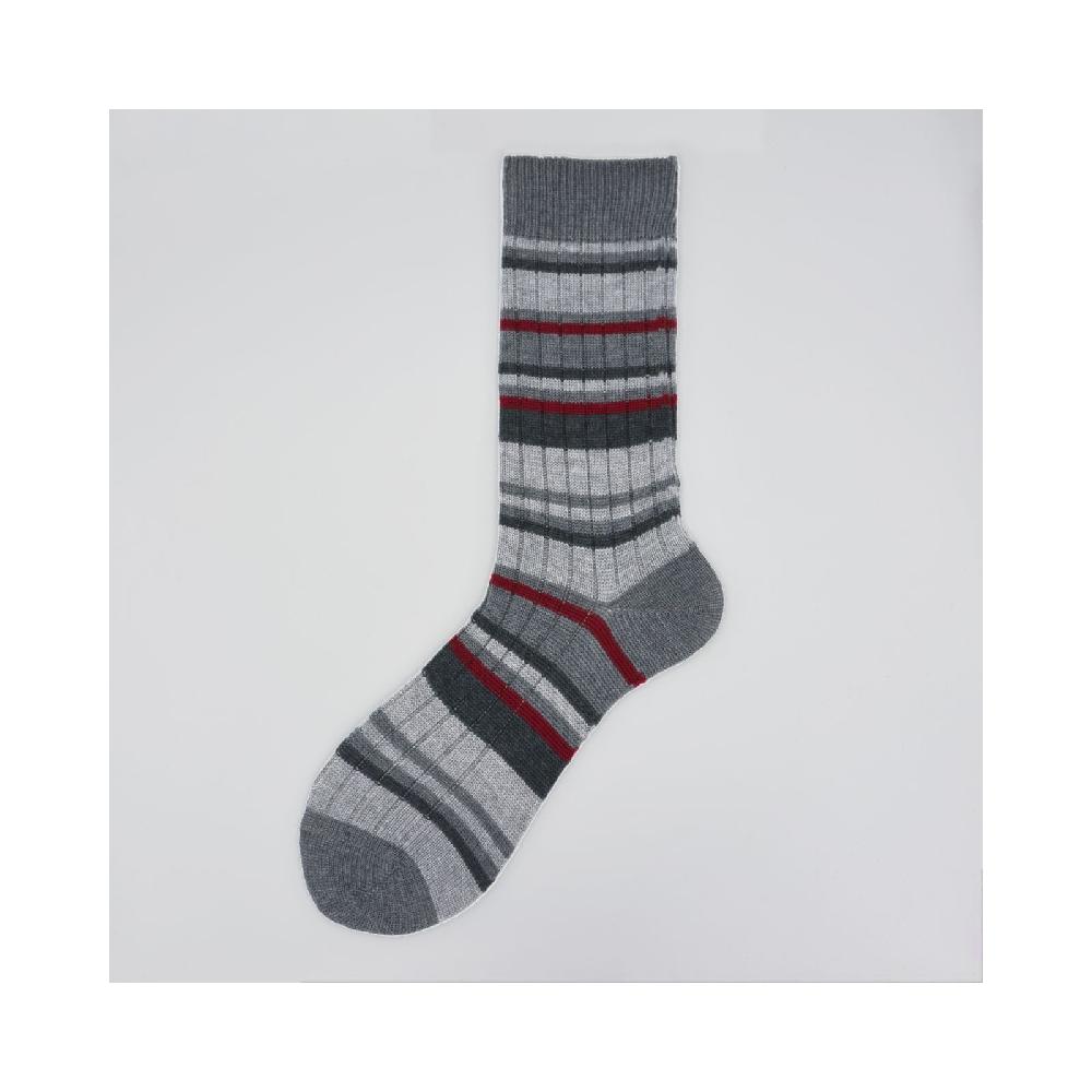 Alto Milano Calza corta in lana vergine a righe Andre