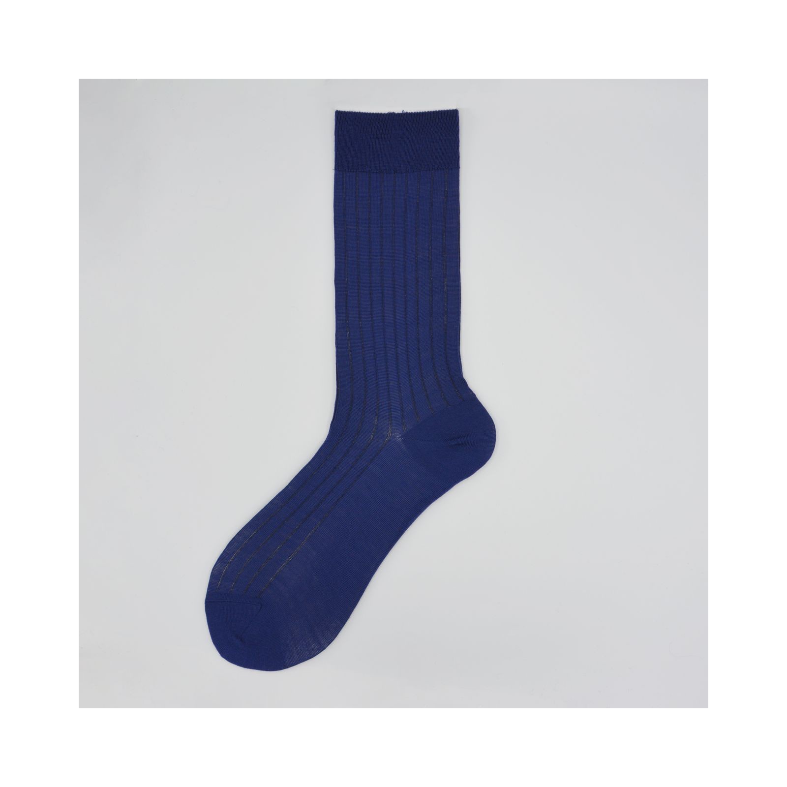 Alto Milano Calza corta in lana vergine con costa a contrasto Brock