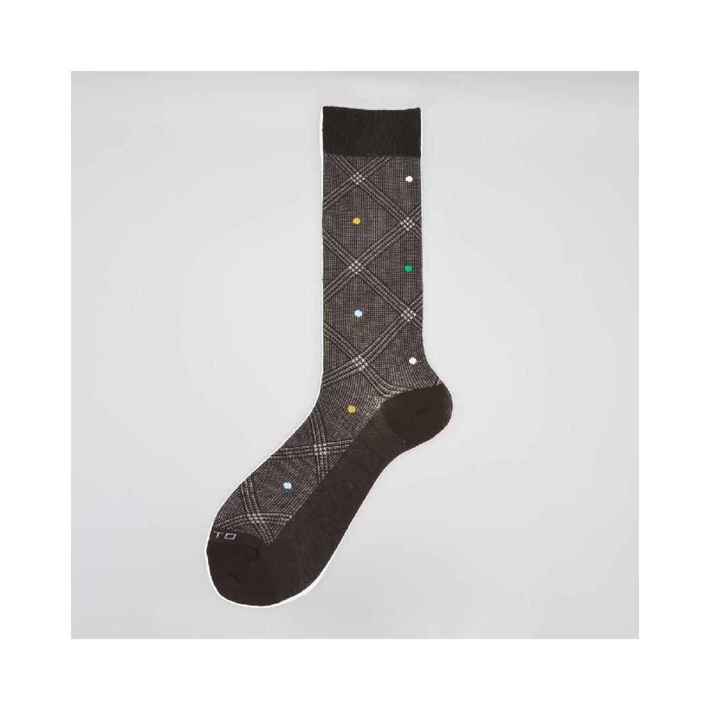 Alto Milano Calza corta in misto cashmere a pois e righe Andy