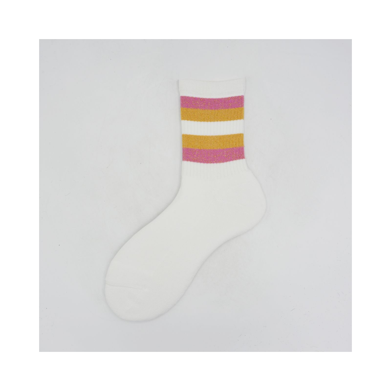 Alto Milano Calza Corta In Spugna Di Cotone Con Polso A Righe Hiroko