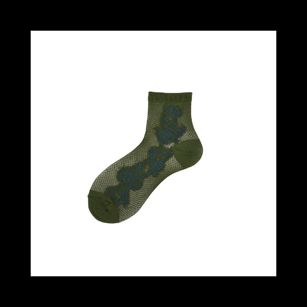 Alto Milano Calza da sneakers da donna in cotone con effetto ricamo floreale Zyra