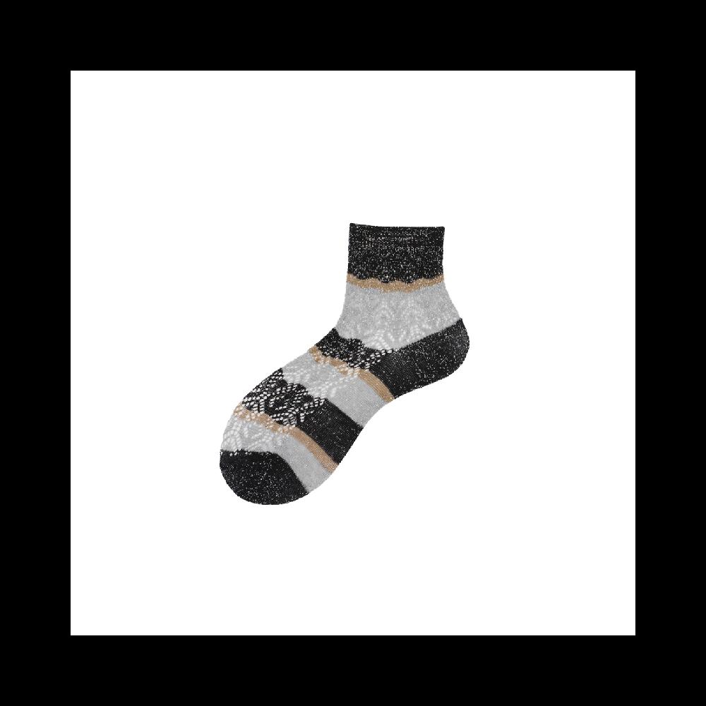 Alto Milano Calza da sneakers da donna in cotone traforato a righe Nidia