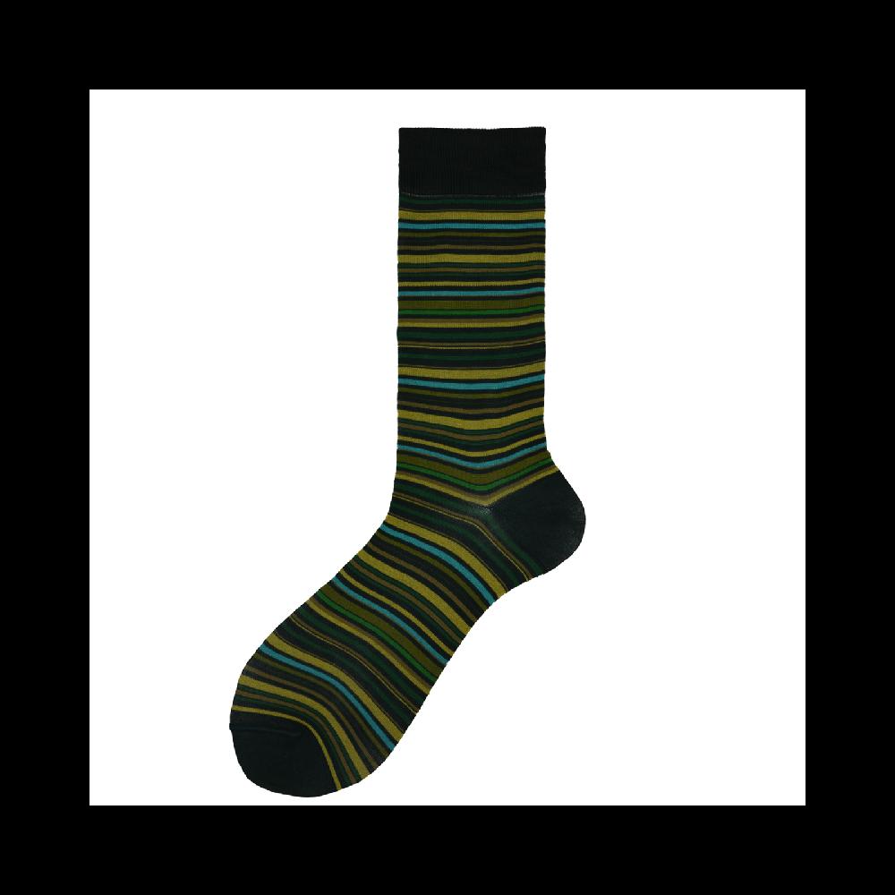 Alto Milano Calza lunga da uomo in filoscozia a righe multicolor Genjo