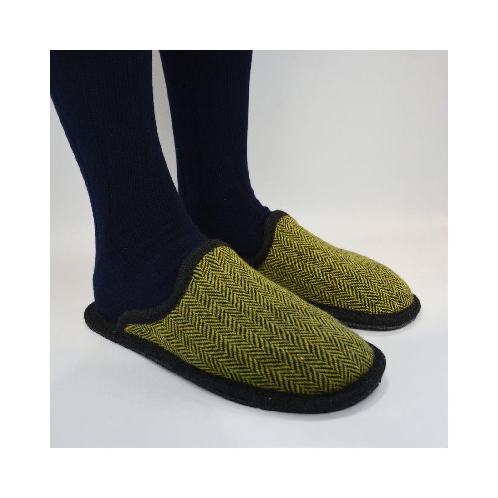 Alto Milano Pantofola in lana in fantasia a lisca Seba