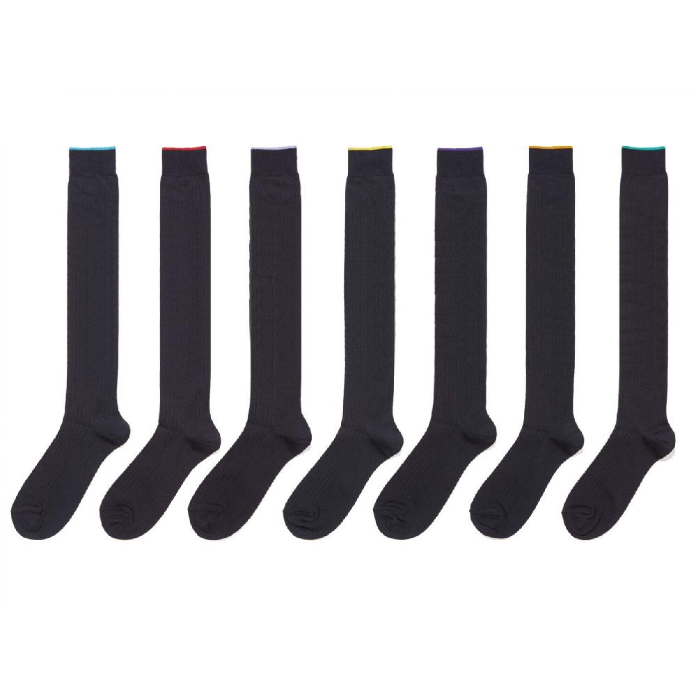 Alto Milano Set Arco Calze Lunghe In Cotone A Costa