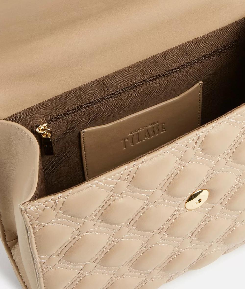 Alviero Martini 1a Classe 1C Matelassé Borsa A Mano Con Tracolla Taupe Chiaro