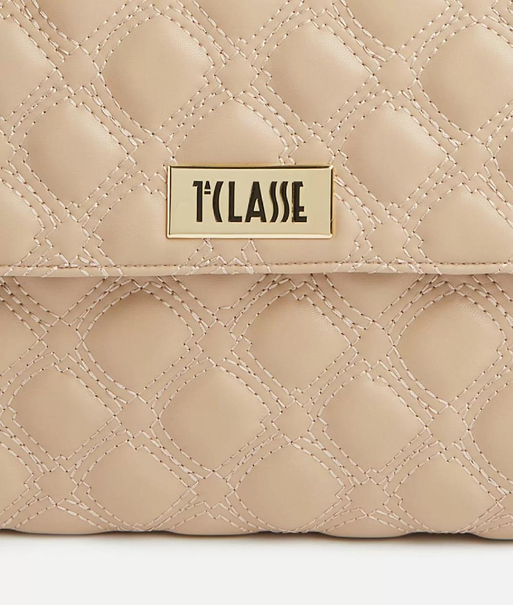 Alviero Martini 1a Classe 1C Matelassé Borsa A Mano Con Tracolla Taupe Chiaro