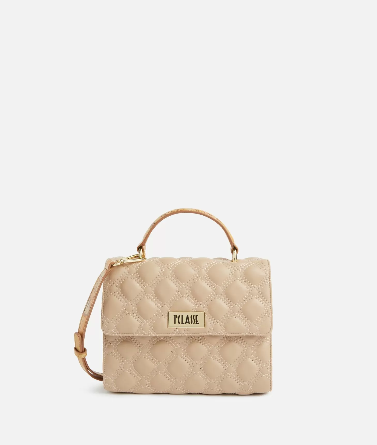 Alviero martini 1a classe 1C Matelassé borsa a mano con tracolla Taupe Chiaro