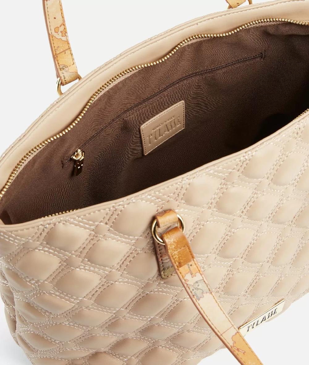 Alviero Martini 1a Classe 1C Matelassé Borsa Shopping Taupe Chiaro