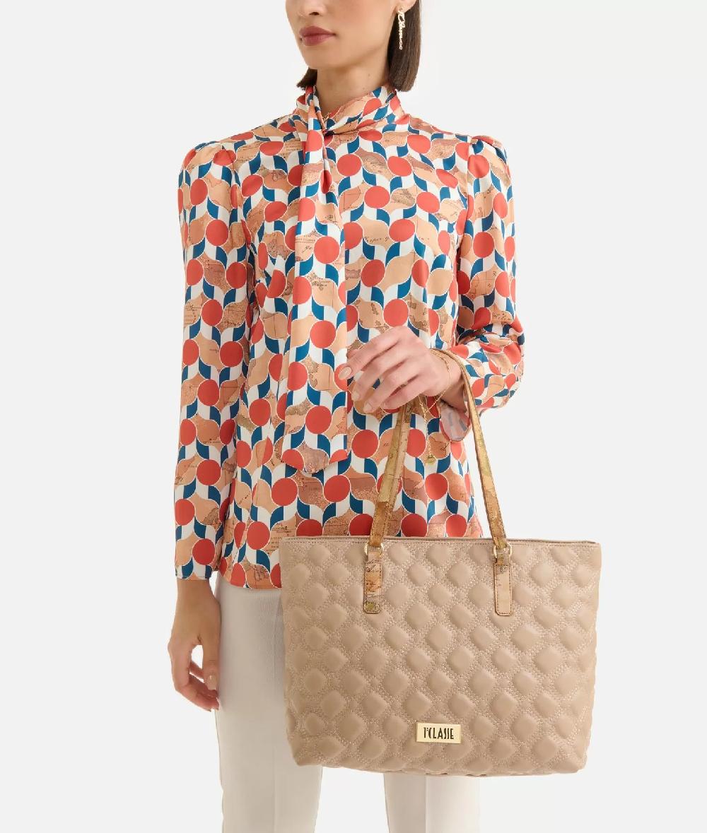 Alviero Martini 1a Classe 1C Matelassé Borsa Shopping Taupe Chiaro