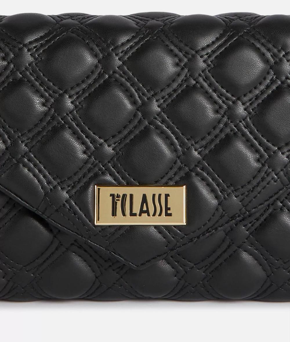 Alviero Martini 1a Classe 1C Matelassé Clutch Con Polsiera Nera