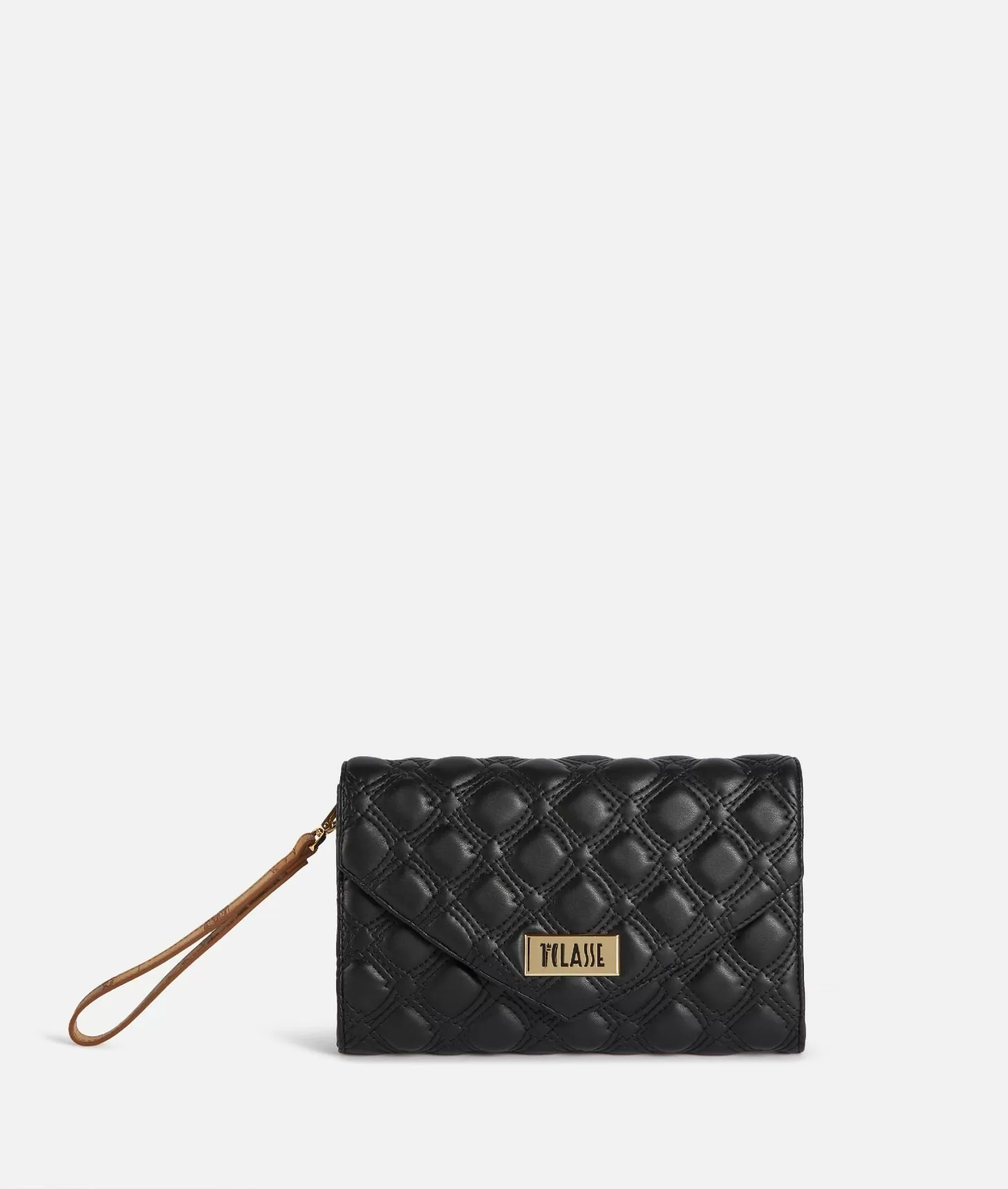 Alviero martini 1a classe 1C Matelassé clutch con polsiera Nera