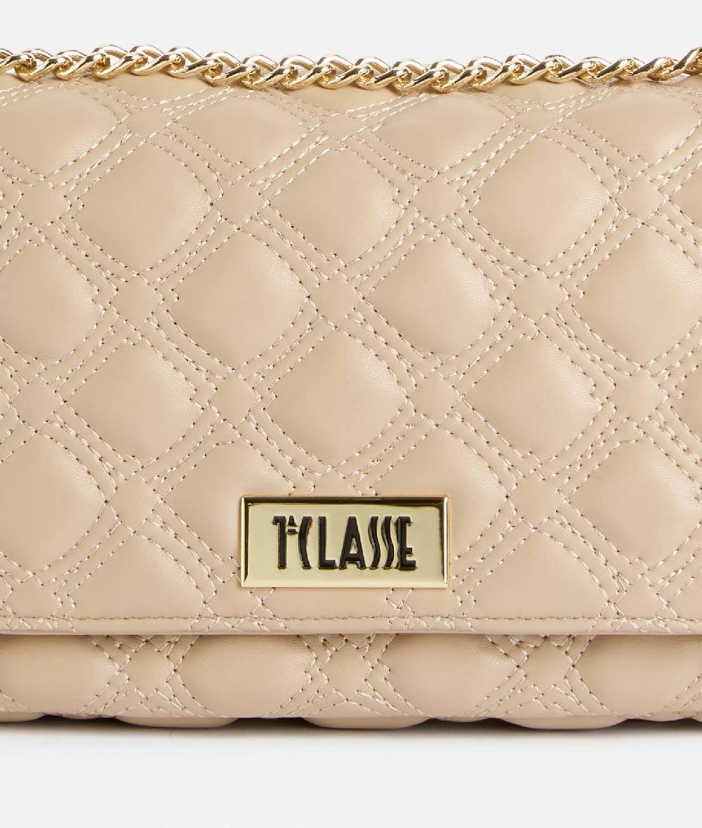 Alviero Martini 1a Classe 1C Matelassé Tracolla Con Patta Taupe Chiaro