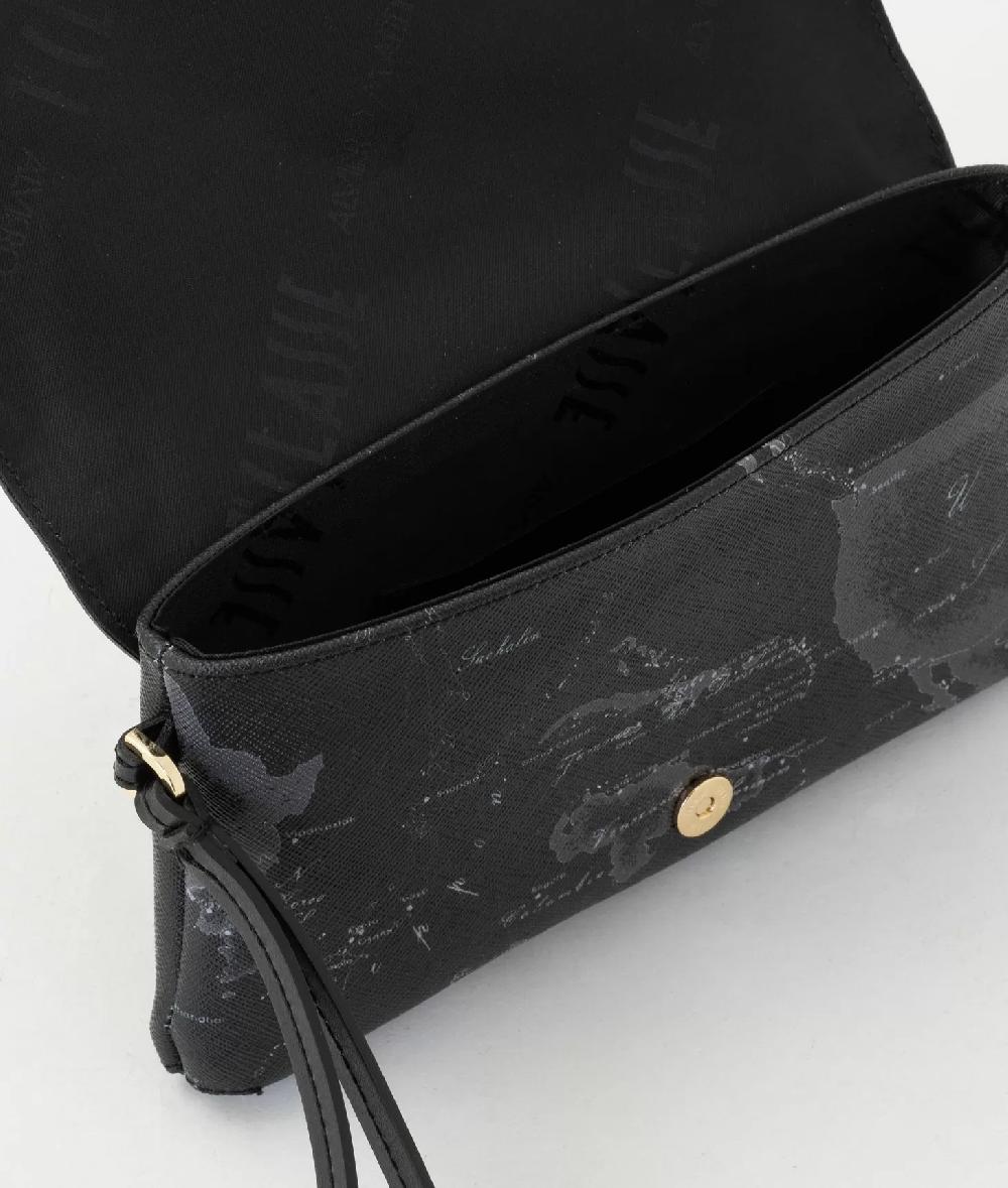 Alviero Martini 1a Classe 1C Mirror Night Pochette Con Patta E Polsiera Nera