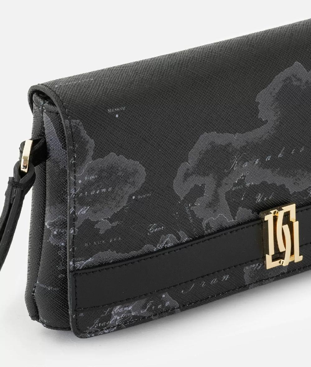 Alviero Martini 1a Classe 1C Mirror Night Pochette Con Patta E Polsiera Nera