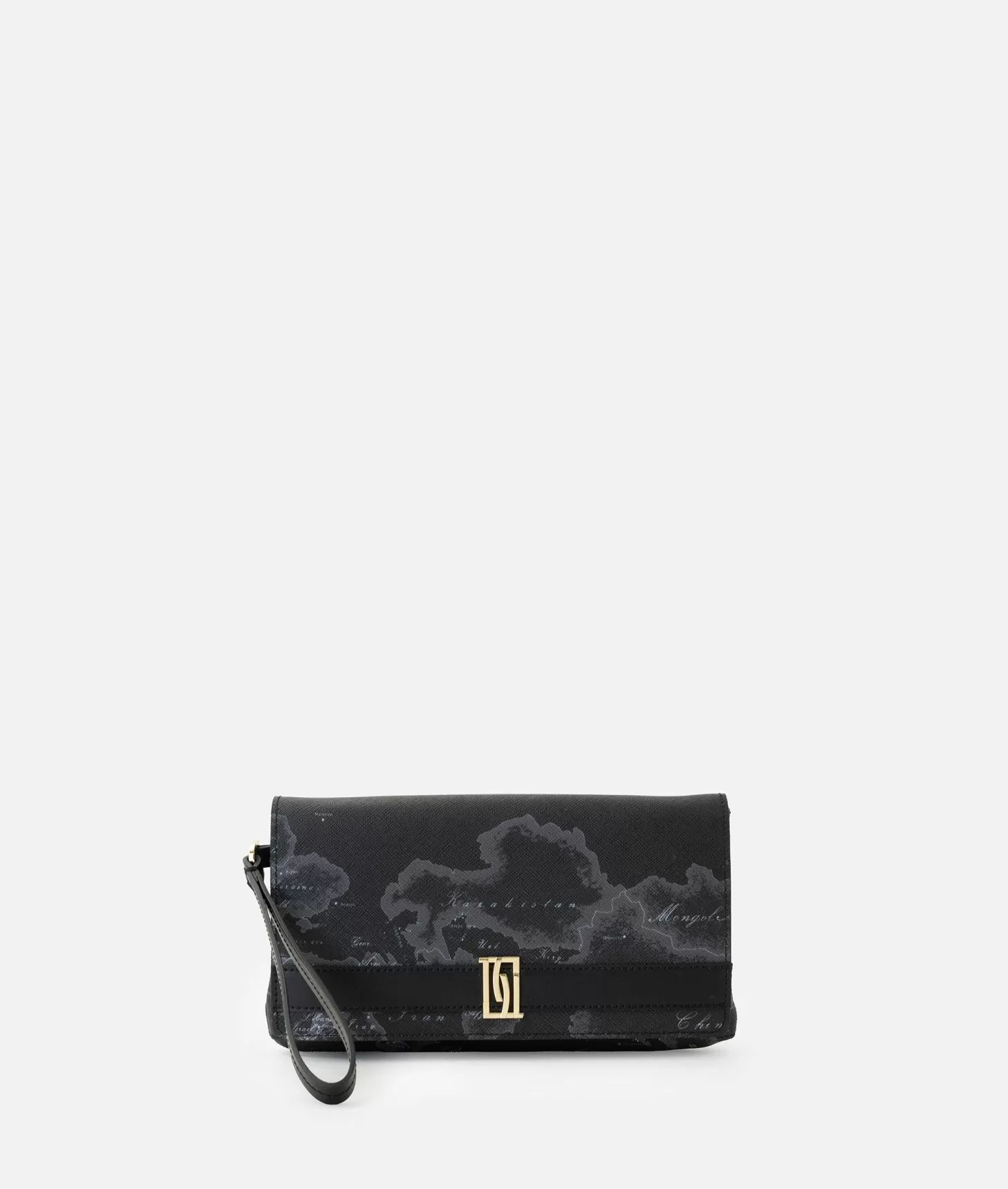 Alviero martini 1a classe 1C Mirror Night pochette con patta e polsiera Nera
