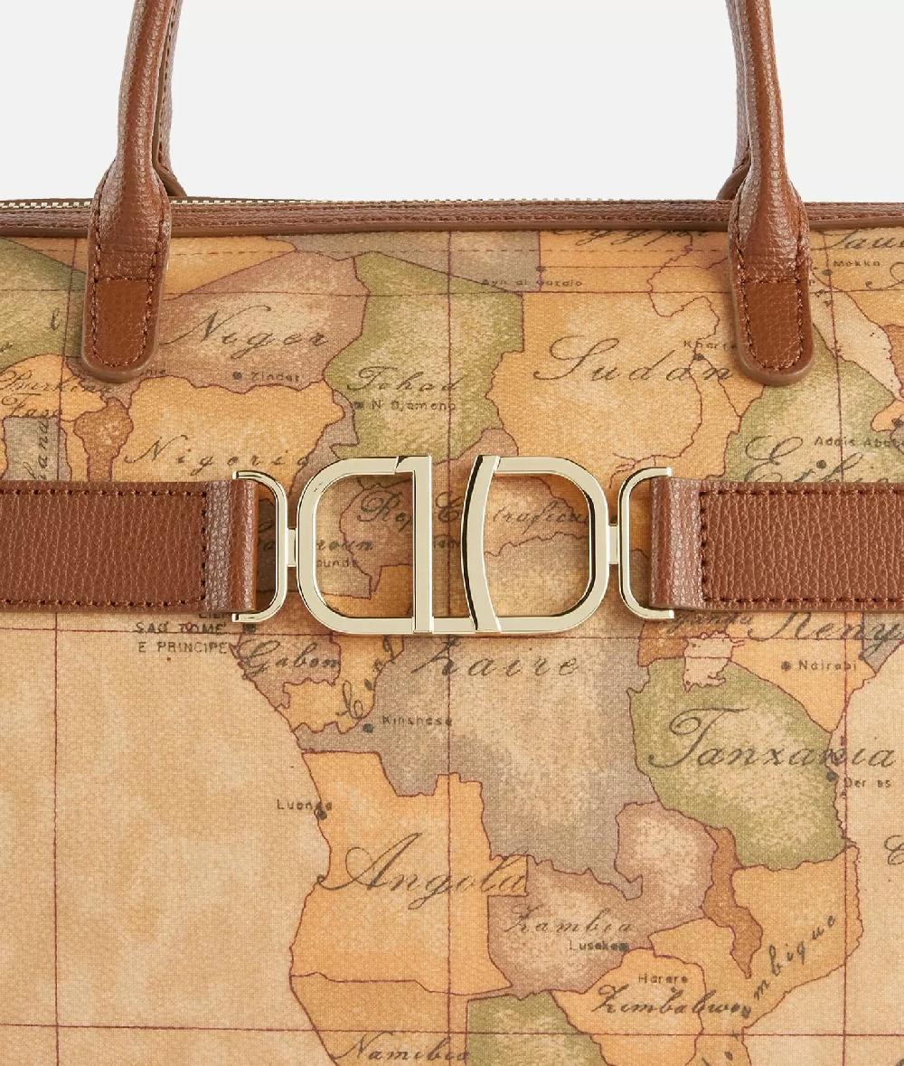 Alviero Martini 1a Classe 3D Geo Bauletto Con Tracolla Castagna