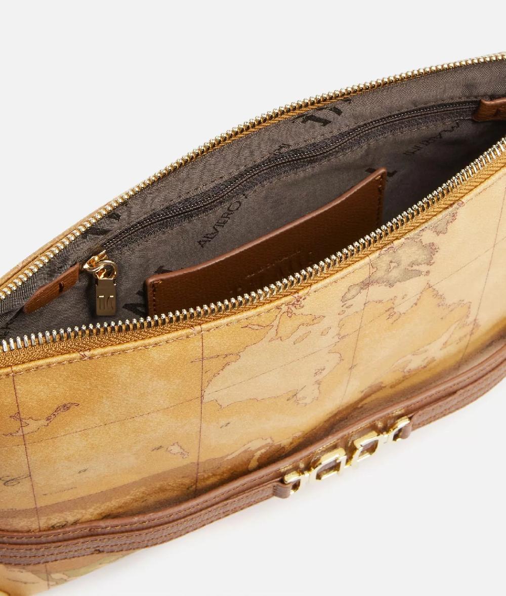 Alviero Martini 1a Classe 3D Geo Clutch Con Passamano Castagna