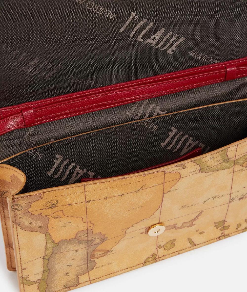 Alviero Martini 1a Classe 3D Geo Pochette Con Patta E Tracolla Lampone