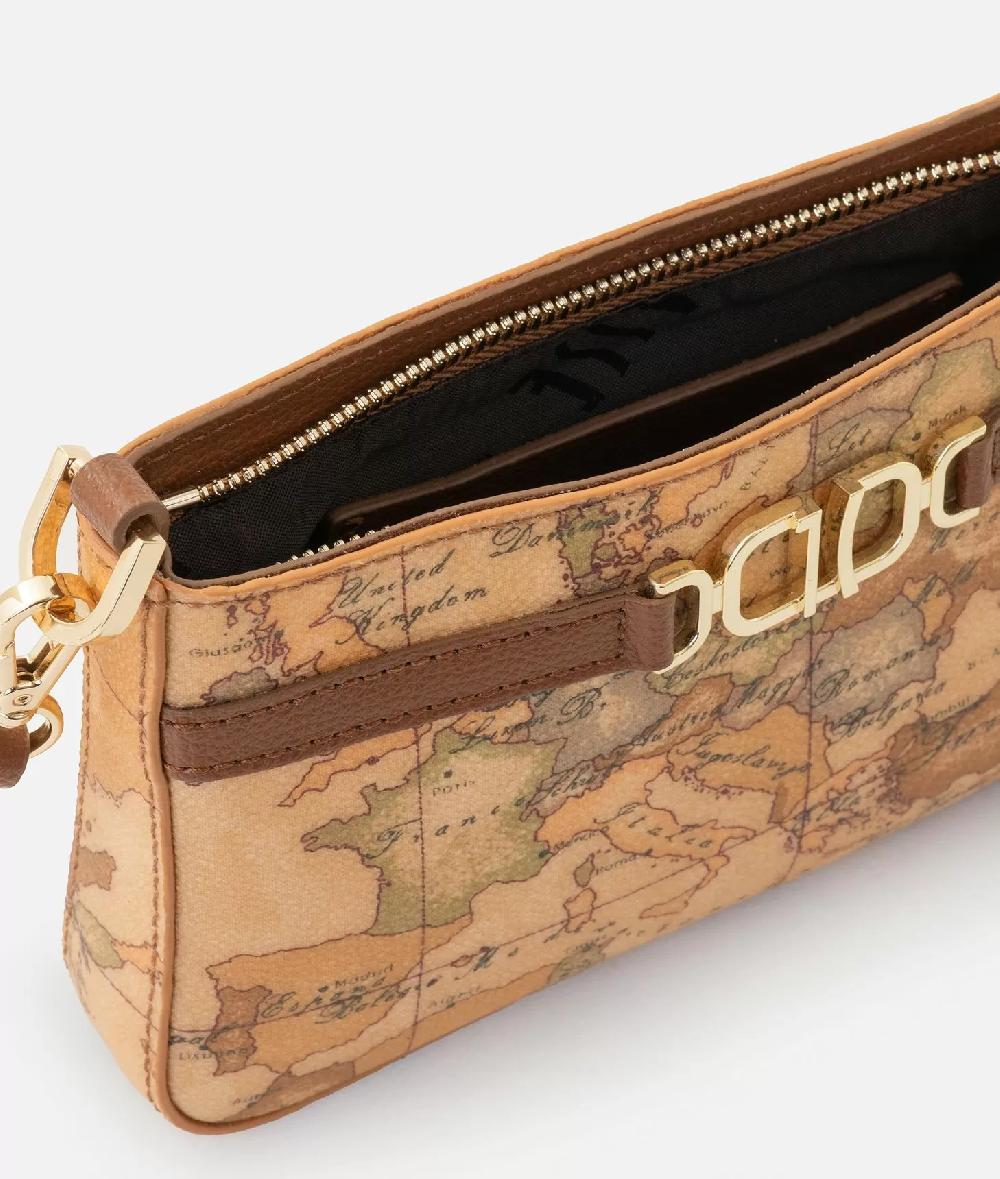 Alviero Martini 1a Classe 3D Geo Pochette Con Tracolla Castagna