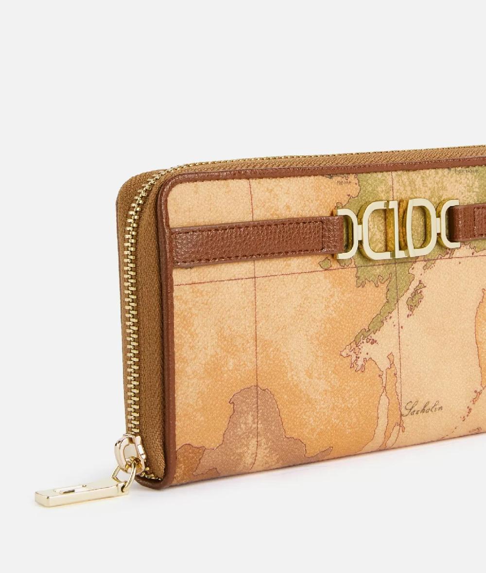 Alviero Martini 1a Classe 3D Geo Portafoglio Zip Around Castagna