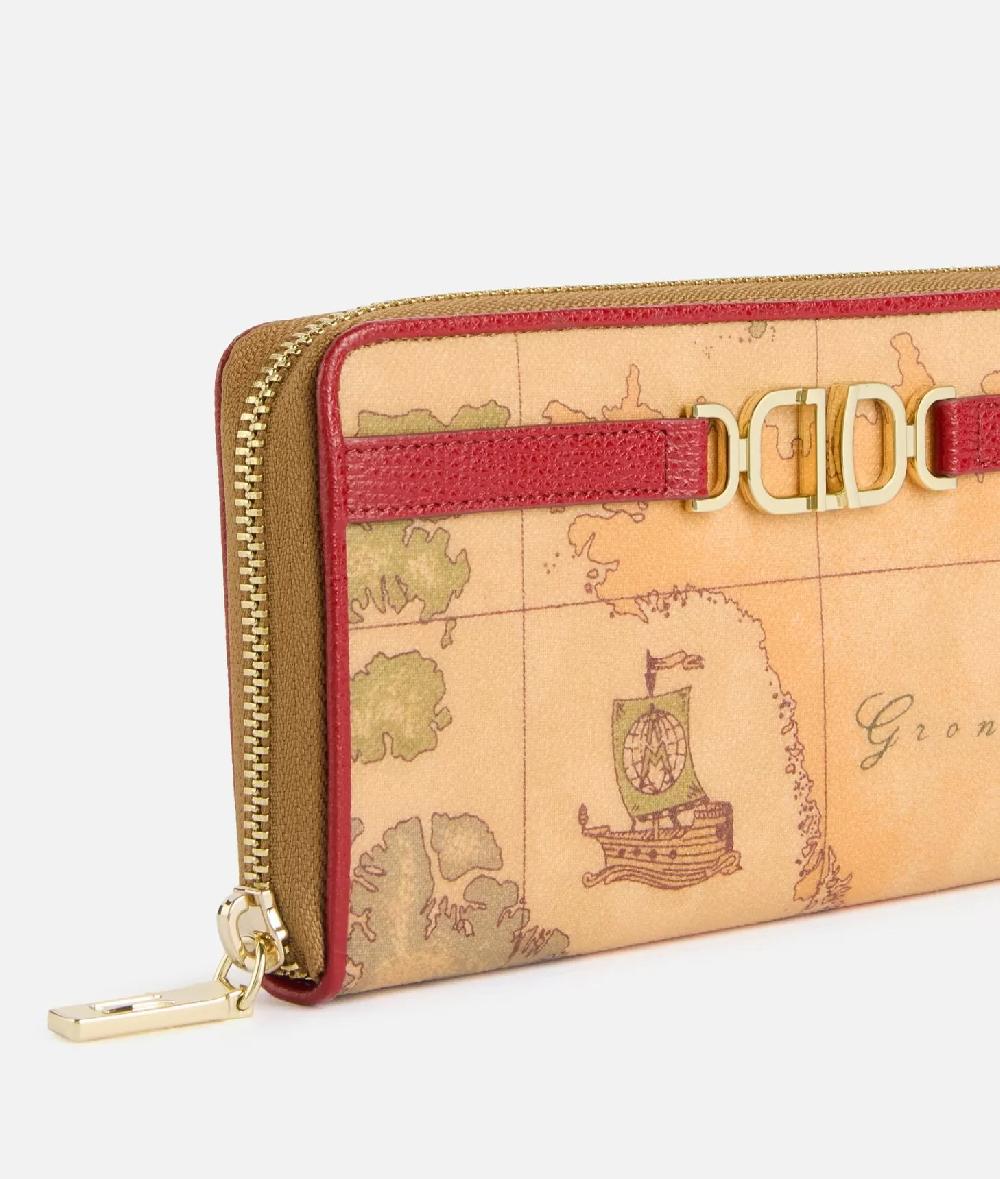 Alviero Martini 1a Classe 3D Geo Portafoglio Zip Around Lampone