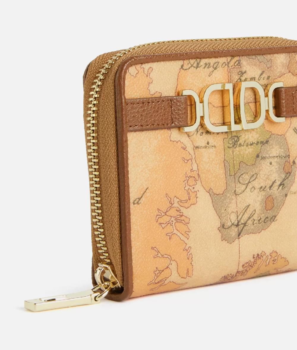 Alviero Martini 1a Classe 3D Geo Portafoglio Zip Around Piccolo Castagna