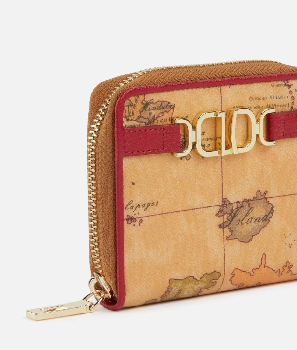 Alviero Martini 1a Classe 3D Geo Portafoglio Zip Around Piccolo Lampone