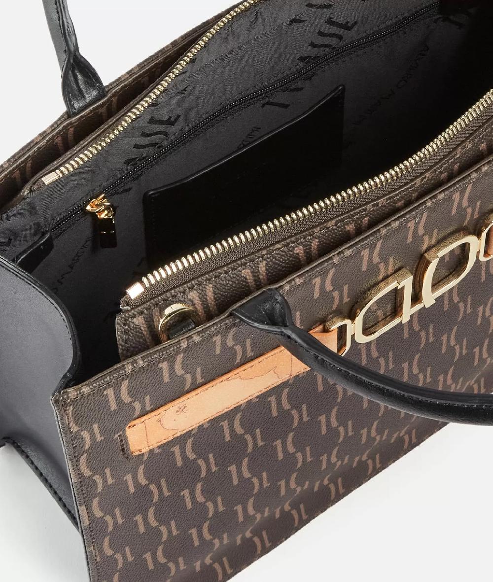 Alviero Martini 1a Classe 3D Monogram Borsa A Mano Con Tracolla Nera