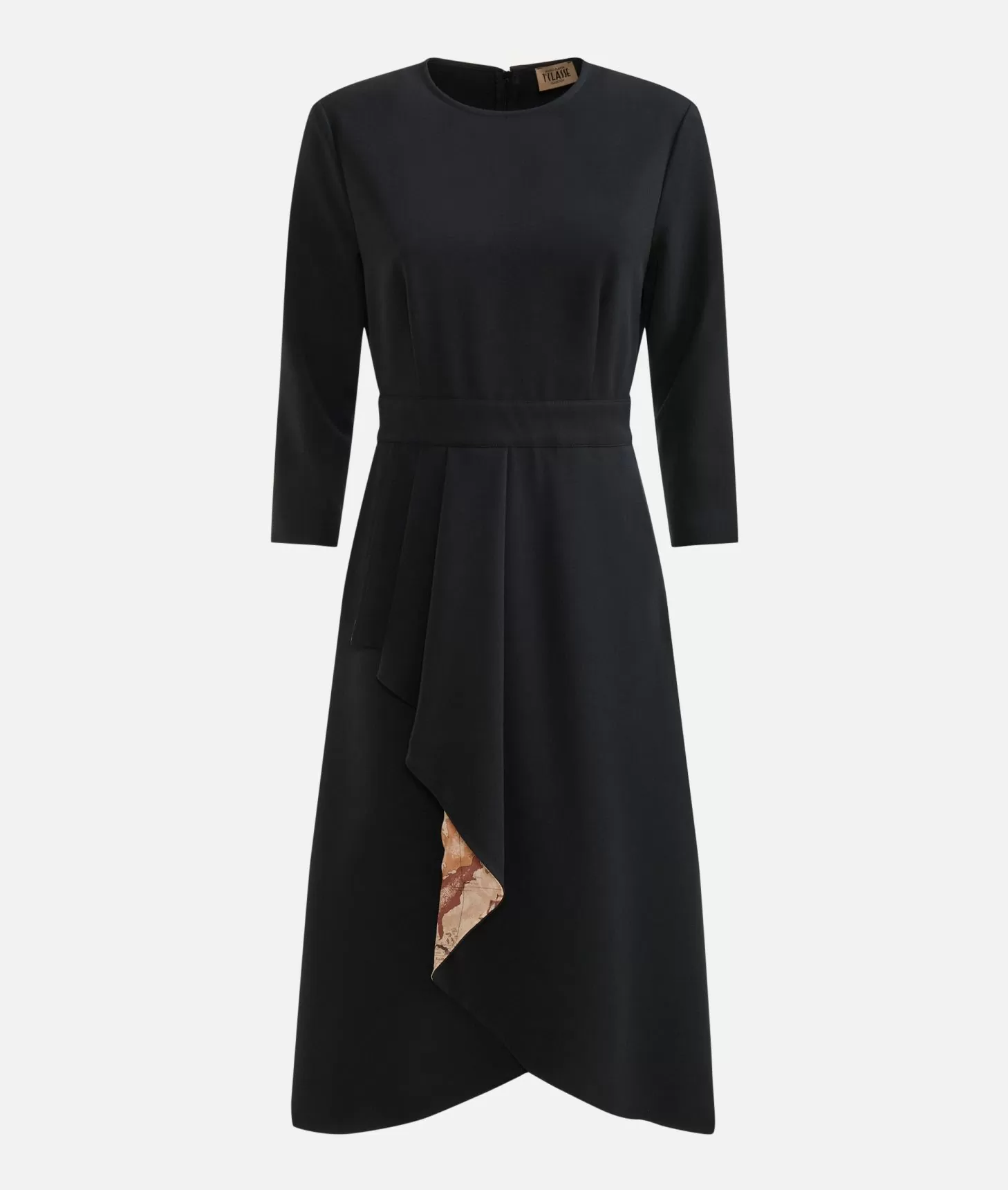 Alviero Martini 1a Classe Abito In Tessuto Stretch Con Balza Nero