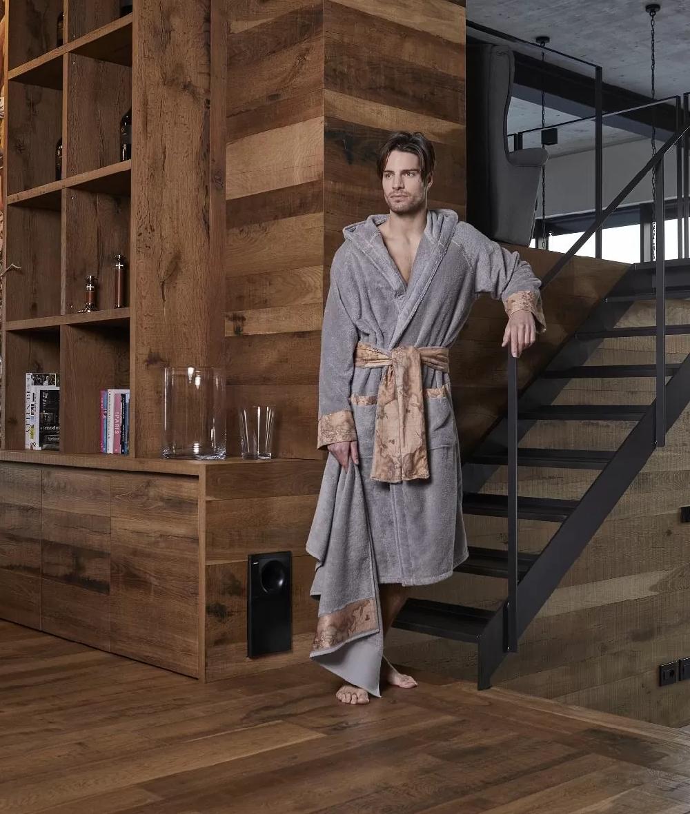 Alviero martini 1a classe Accappatoio con cappuccio Grigio