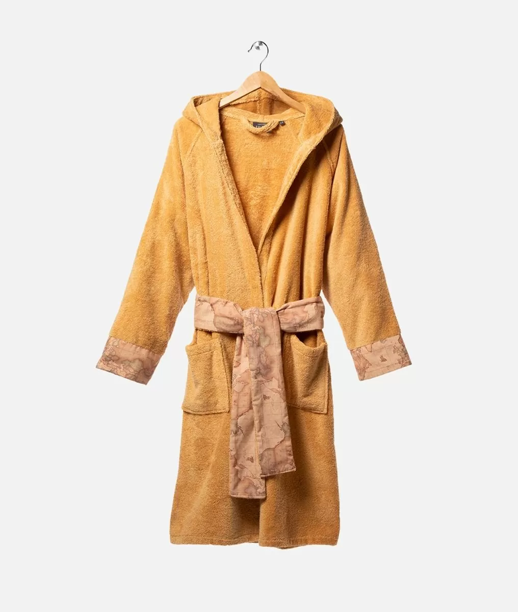 Alviero martini 1a classe Accappatoio con cappuccio stampa Geo Classic