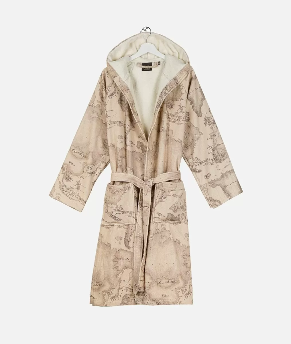 Alviero martini 1a classe Accappatoio con cappuccio stampa Geo Safari