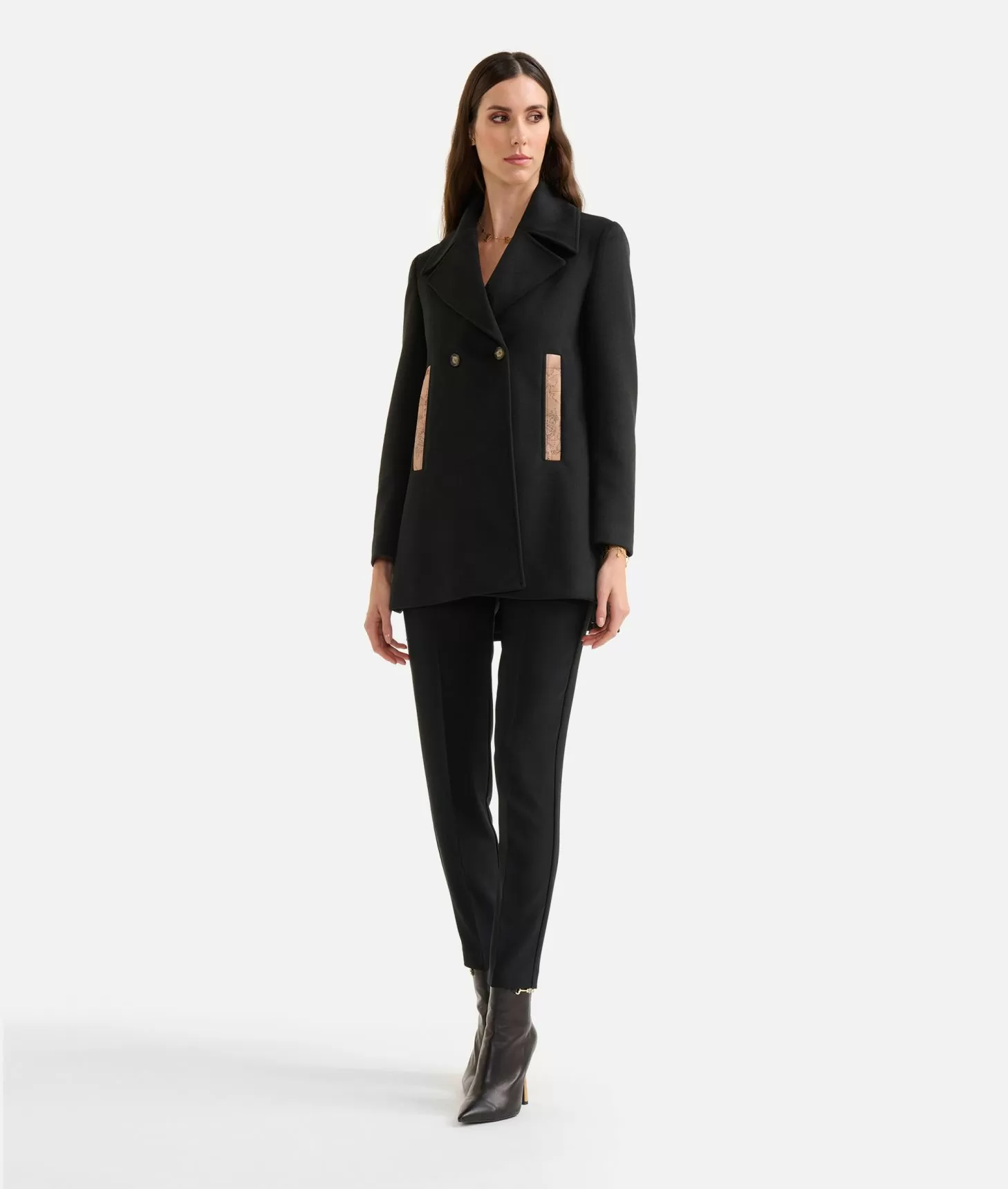 Alviero martini 1a classe Caban in velour Nero