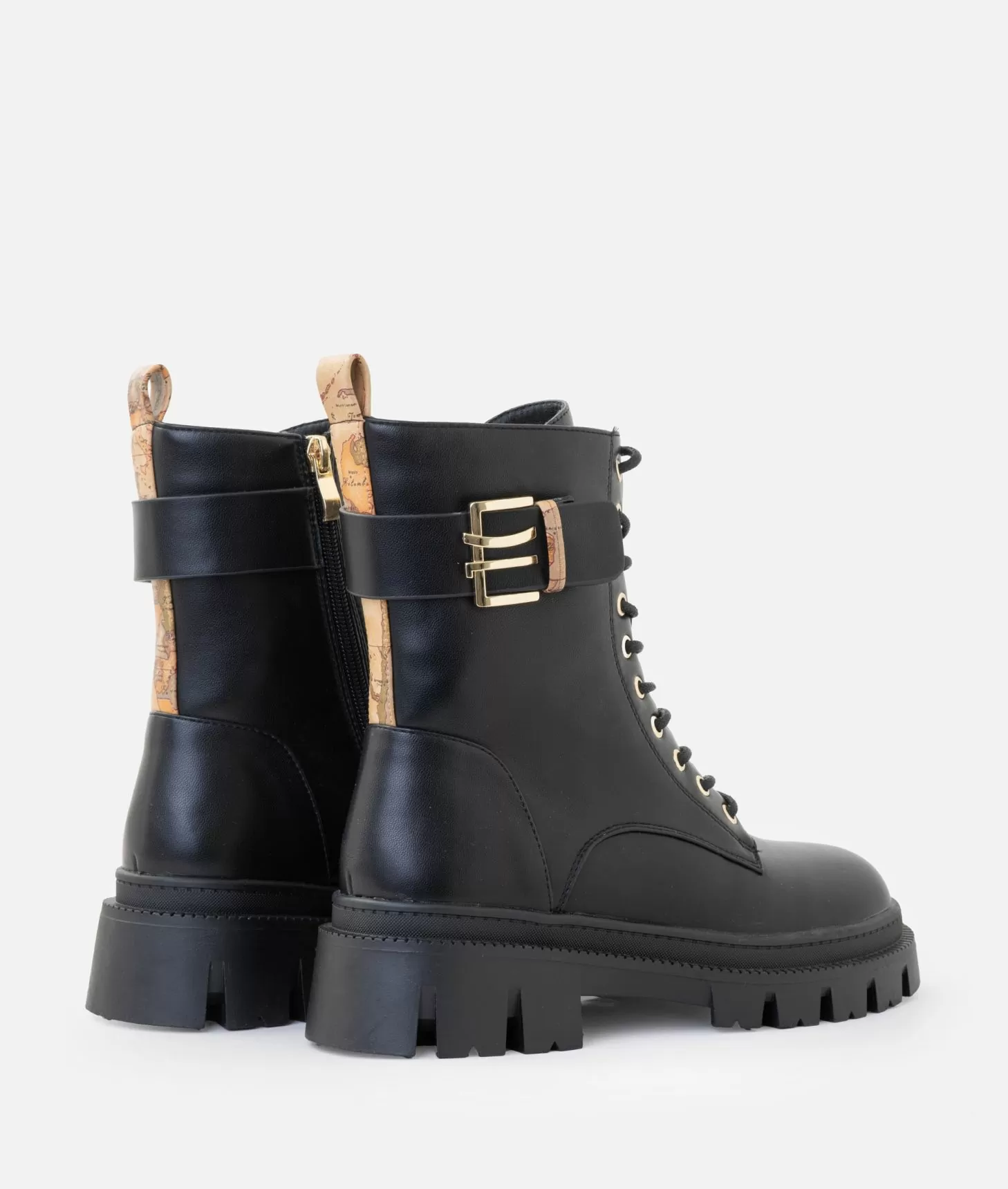 Alviero Martini 1a Classe Anfibi In Eco Nappa Liscia Con Dettaglio 1C Neri