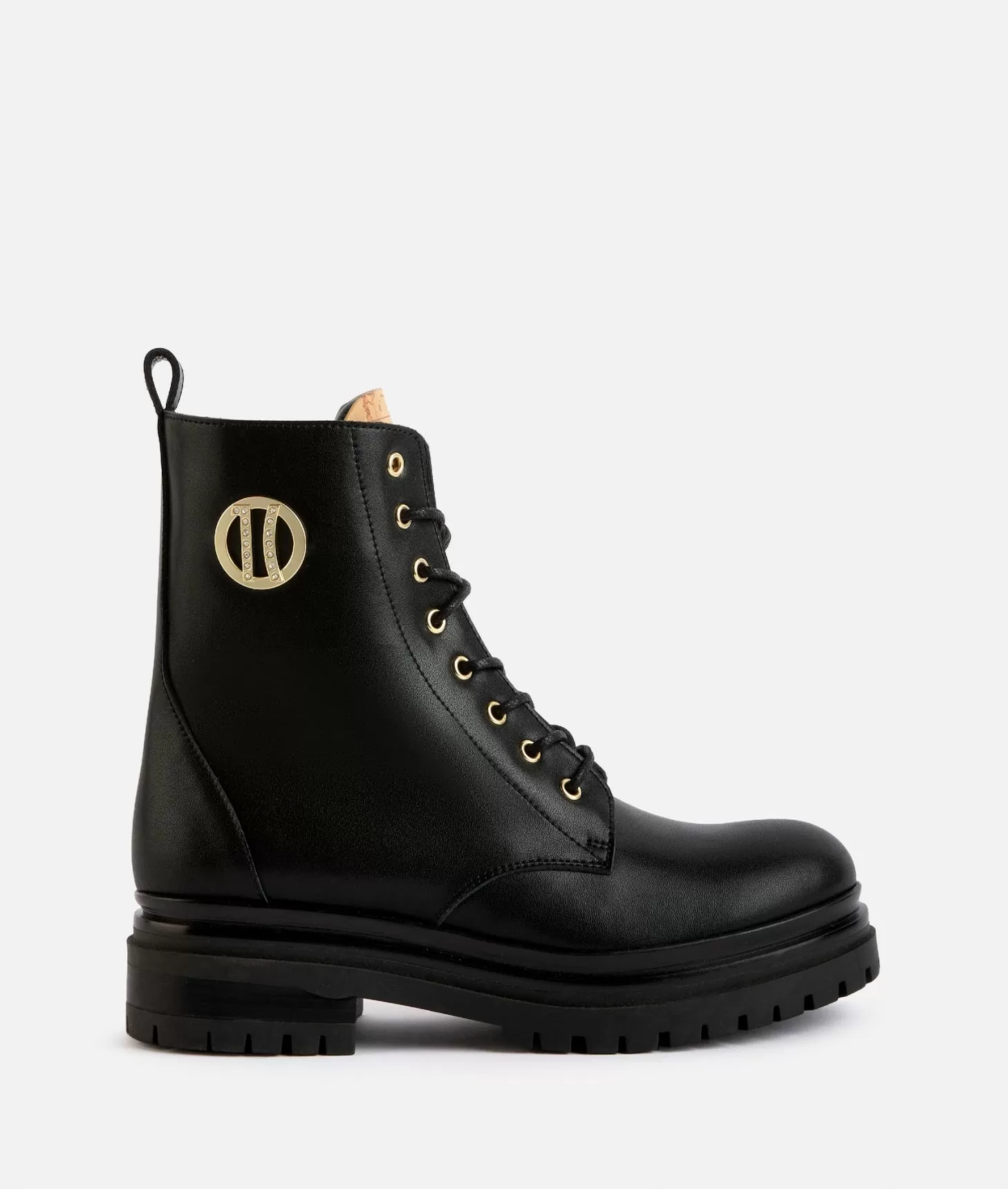 Alviero martini 1a classe Anfibi in pelle liscia con dettaglio 1C strass Neri